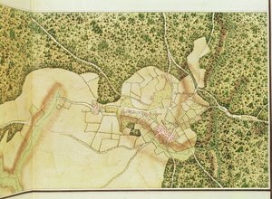 Kaart van het gebied van Bourges